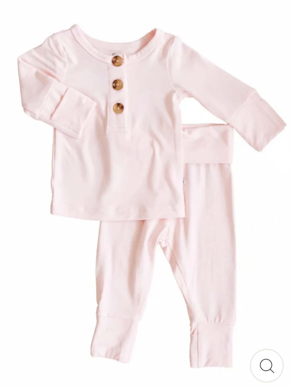 Caden Lane 2-piece bamboo button top and bottom - petal pink